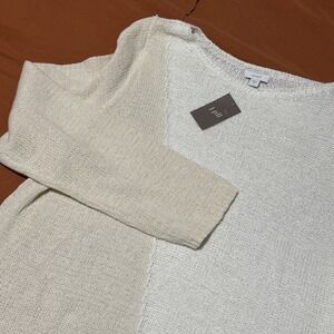 J. Jill Pure Jill Womens Neutral Tones Colorblock Crew Neck Knit Sweater Size XL